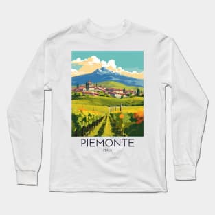 A Pop Art Travel Print of Piemonte - Italy Long Sleeve T-Shirt